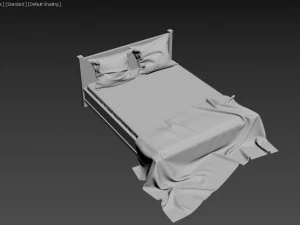 grand lit Modèle 3D