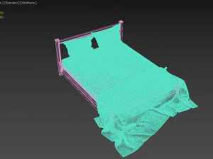 grand lit Modèle 3D