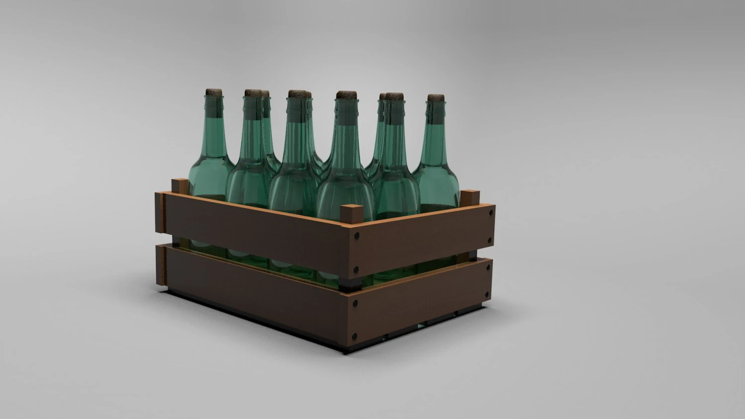 box with bottles 3D Model .c4d .max .obj .3ds .fbx .stl .blend 