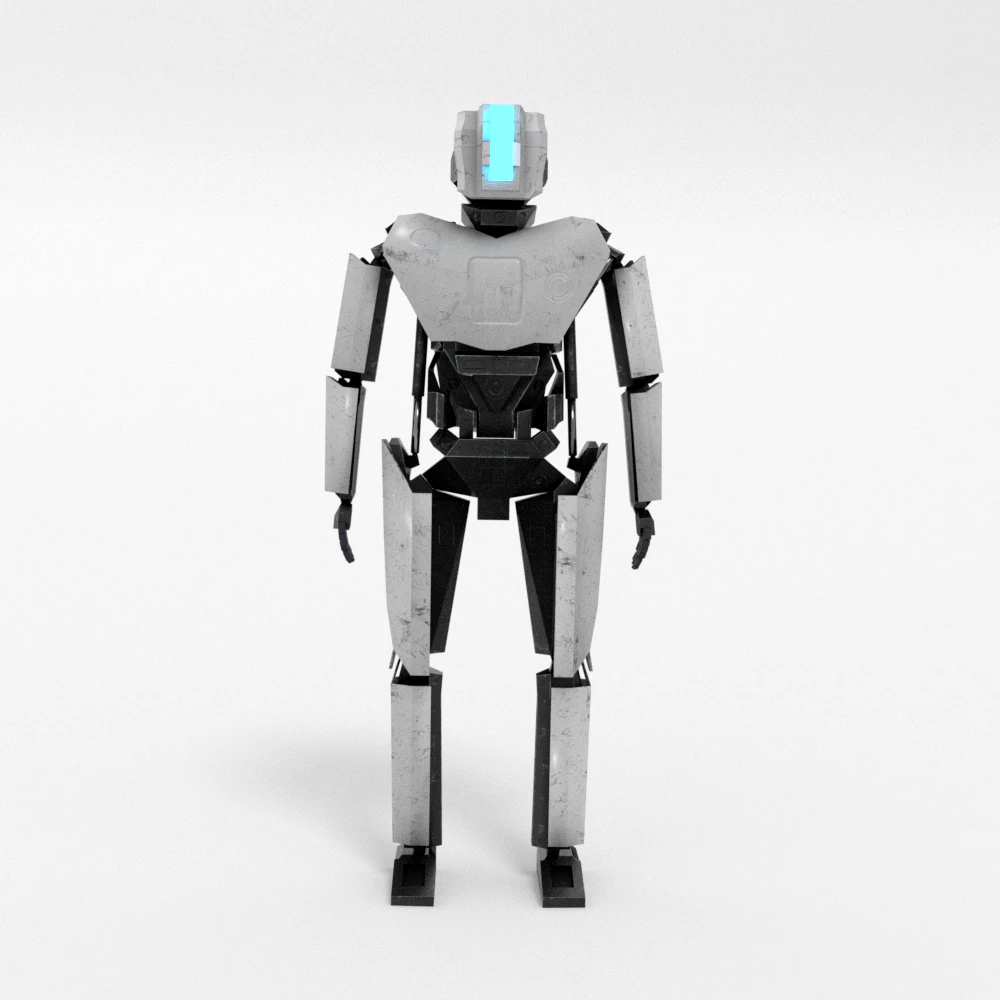 futuristic robot 3D Model .c4d .max .obj .3ds .fbx .stl .blend 