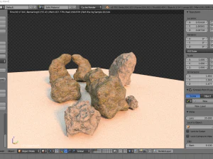 realistic mossy and cleaned rocks pack 3D Model
