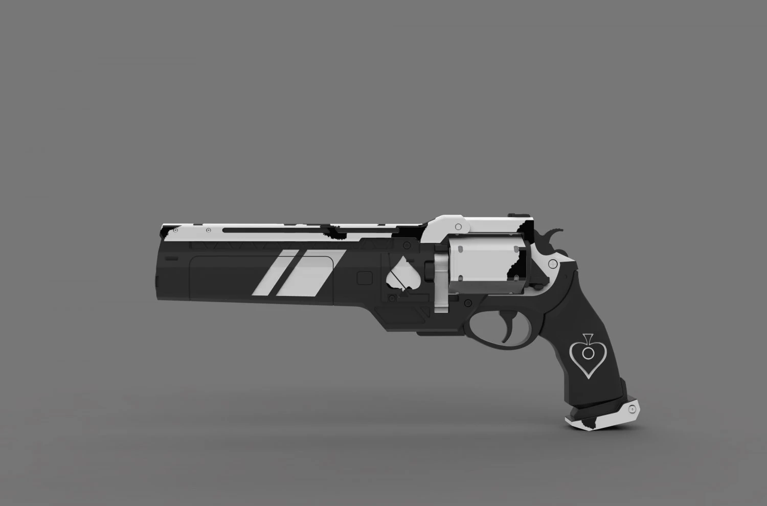 ase of spades hand cannon 3D Print Model .c4d .max .obj .3ds .fbx .stl .blend 