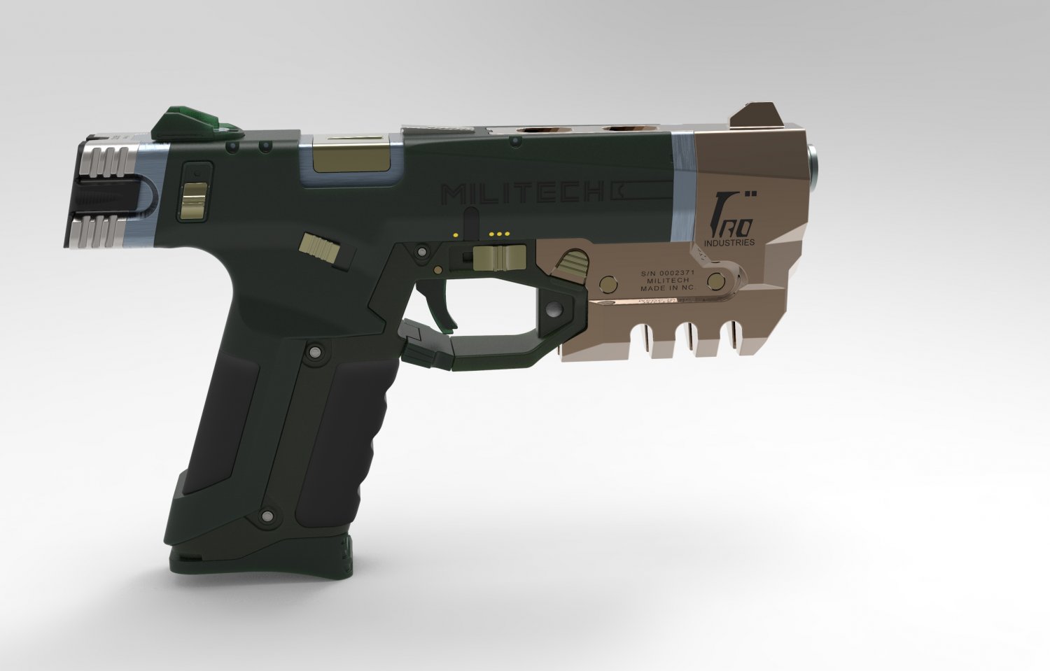 Cyberpunk gun 3d model фото 14