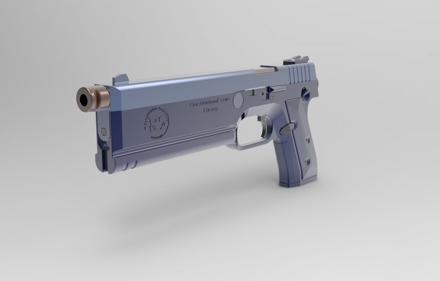 Cyberpunk gun 3d model фото 21
