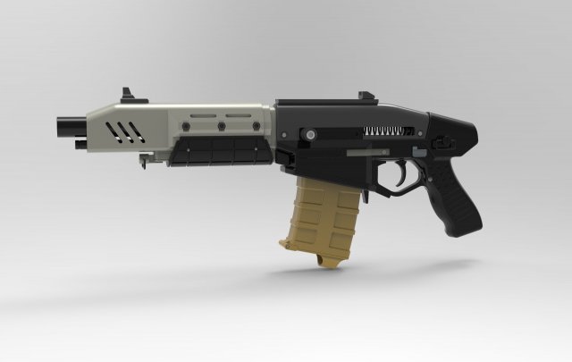 Militech Rifle Crusher 3D प्रिंट मॉडल .c4d .max .obj .3ds .fbx .stl .blend 