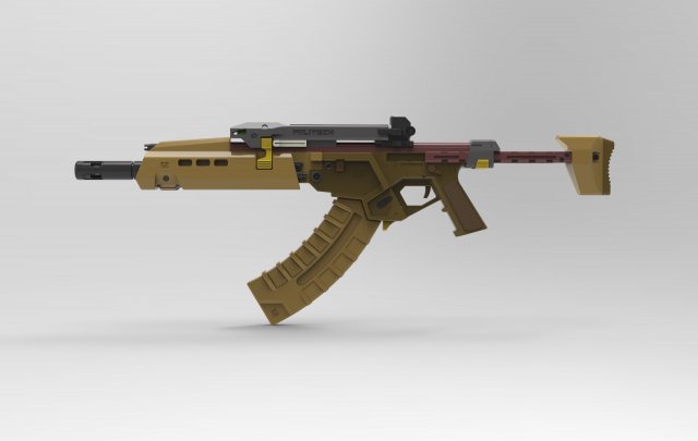 Militech M251S Ajax 3D Принт Модель .c4d .max .obj .3ds .fbx .stl .blend 