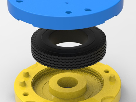 Mold for diecast truck tire 10 Scale 1 to 10 and 1 to 14 3D 프린트 모델