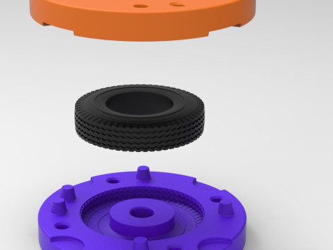Mold for diecast truck tire 10 Scale 1 to 10 and 1 to 14 3D 프린트 모델
