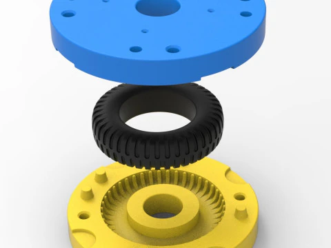 Molde para pneu militar fundido sob press&atilde;o 1 Escala 1 a 10 e 1 a 14 e 1 a 25 Modelo de Impressão 3D
