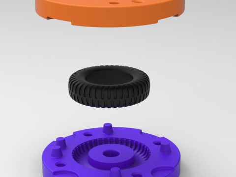 Mold for diecast military tire 1 Scale 1 to 10 and 1 to 14 and 1 to 25 3D Print Model