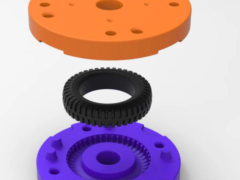 Mold for diecast military tire 2 Scale 1 to 10 and 1 to 14 and 1 to 25 3D Print Model