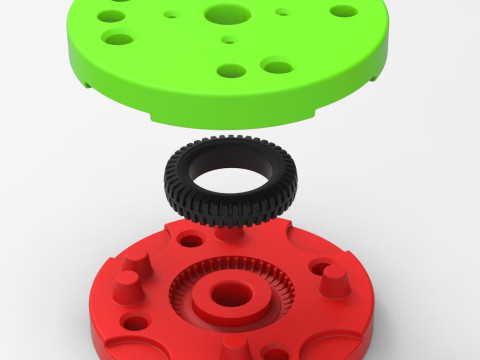 Mold for diecast military tire 2 Scale 1 to 10 and 1 to 14 and 1 to 25 3D-Druckmodell
