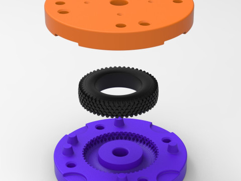 Mold for diecast military tire 4 Scale 1 to 10 and 1 to 14 and 1 to 25 3D प्रिंट मॉडल