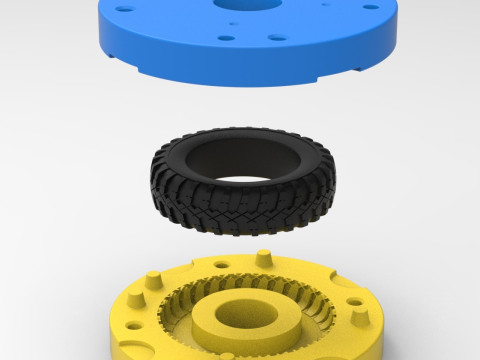 Mold for diecast military tire 5 Scale 1 to 10 and 1 to 14 and 1 to 25 3Dプリントモデル