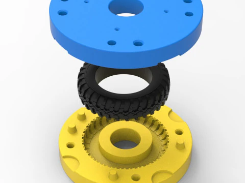 Mold for diecast military tire 5 Scale 1 to 10 and 1 to 14 and 1 to 25 3D Print Model