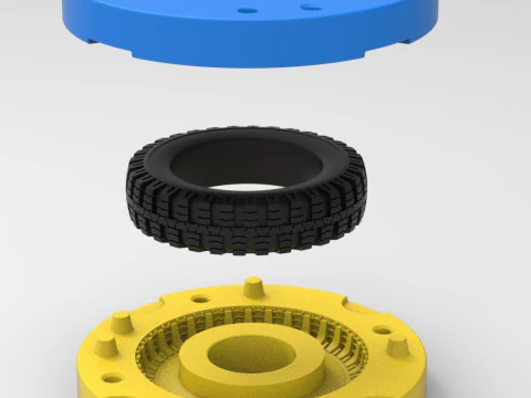 Mold for diecast military tire 6 Scale 1 to 10 and 1 to 14 and 1 to 25 3D Print Model