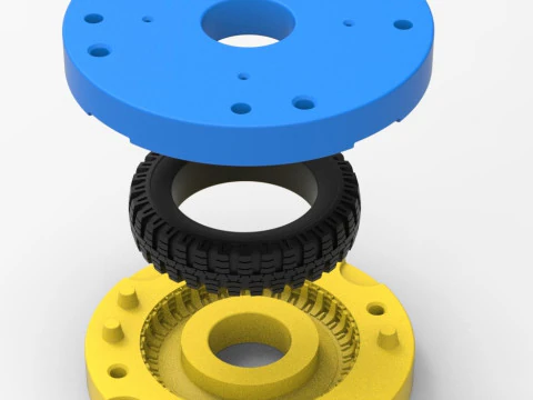 Mold for diecast military tire 6 Scale 1 to 10 and 1 to 14 and 1 to 25 3D Print Model