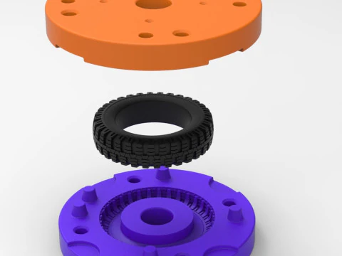 Mold for diecast military tire 6 Scale 1 to 10 and 1 to 14 and 1 to 25 3D Print Model