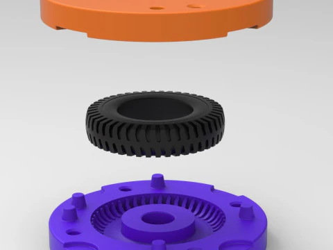 Mold for diecast military tire 7 Scale 1 to 10 and 1 to 14 and 1 to 25 3D Print Model