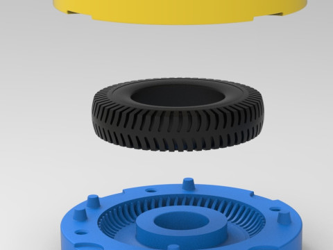 Mold for diecast military tire 9 Scale 1 to 10 and 1 to 14 and 1 to 25 3D Print Model
