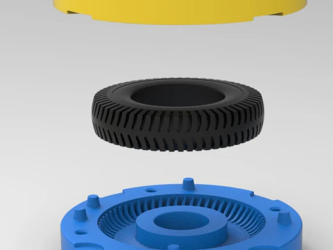 Mold for diecast military tire 9 Scale 1 to 10 and 1 to 14 and 1 to 25 3D Print Model