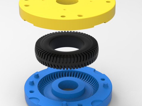 Mold for diecast military tire 9 Scale 1 to 10 and 1 to 14 and 1 to 25 3D 프린트 모델