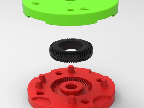 Molde para pneu militar fundido sob press&atilde;o 9 Escala 1 a 10 e 1 a 14 e 1 a 25 Modelo de Impressão 3D