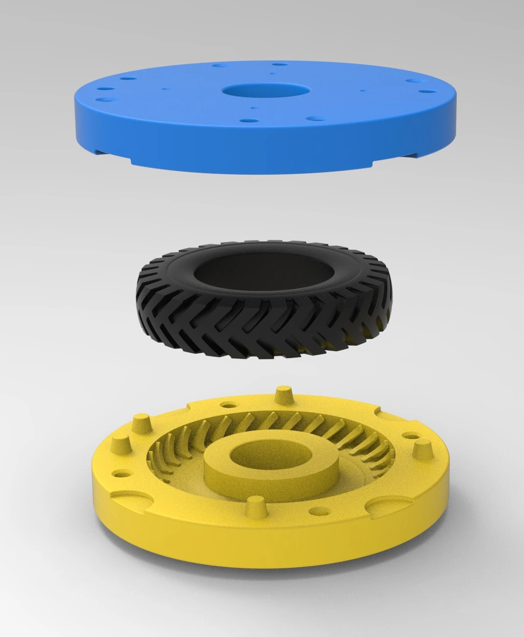 Forma do odlewanej ciśnieniowo opony wojskowej 10 Skala od 1 do 10 i od 1 do 14 oraz od 1 do 25 Model do druku 3D .c4d .max .obj .3ds .fbx .stl .blend 