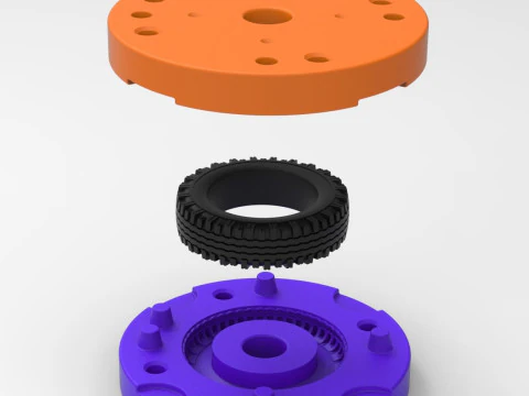 Forma do odlewanej ciśnieniowo opony wojskowej 12 Skala od 1 do 10 i od 1 do 14 oraz od 1 do 25 Model do druku 3D