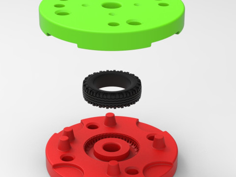 Mold for diecast military tire 12 Scale 1 to 10 and 1 to 14 and 1 to 25 3D प्रिंट मॉडल