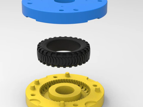 Mold for diecast military tire 13 Scale 1 to 10 and 1 to 14 and 1 to 25 3D Print Model