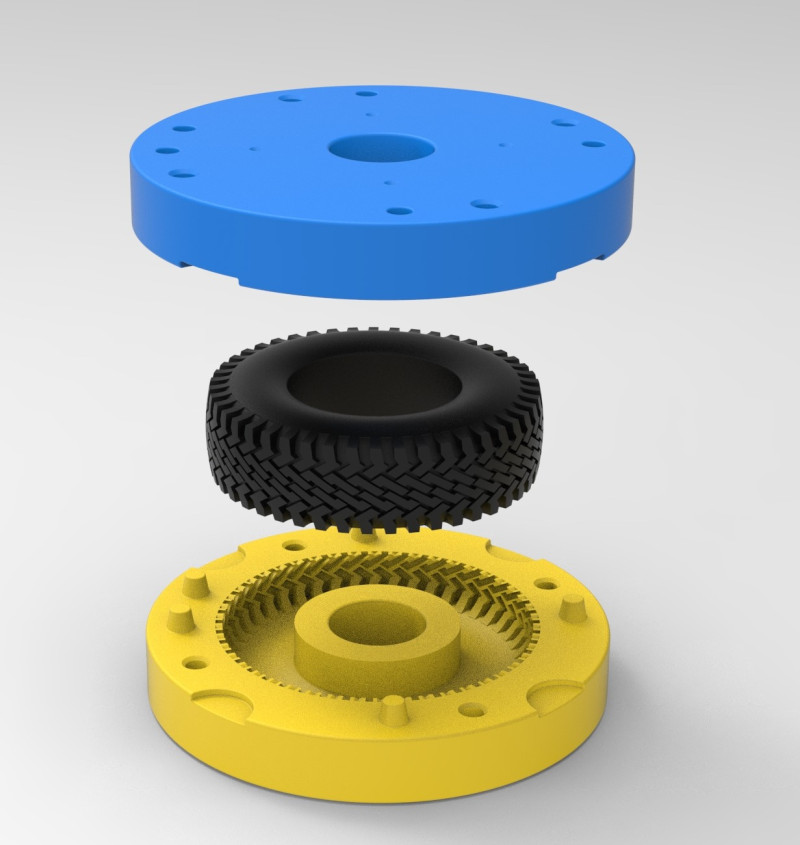 Mold for diecast military tire 14 Scale 1 to 10 and 1 to 14 and 1 to 25 3D 打印模型 .c4d .max .obj .3ds .fbx .stl .blend