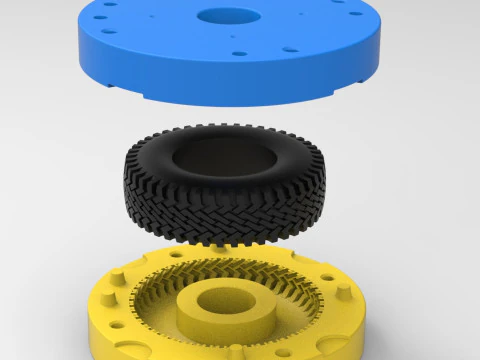 Mold for diecast military tire 14 Scale 1 to 10 and 1 to 14 and 1 to 25 3D Print Model