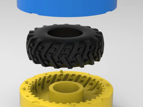 Mold for diecast Tractor tire 31 Scale 1 to 10 and 1 to 14 and 1 to 25 3D Print Model