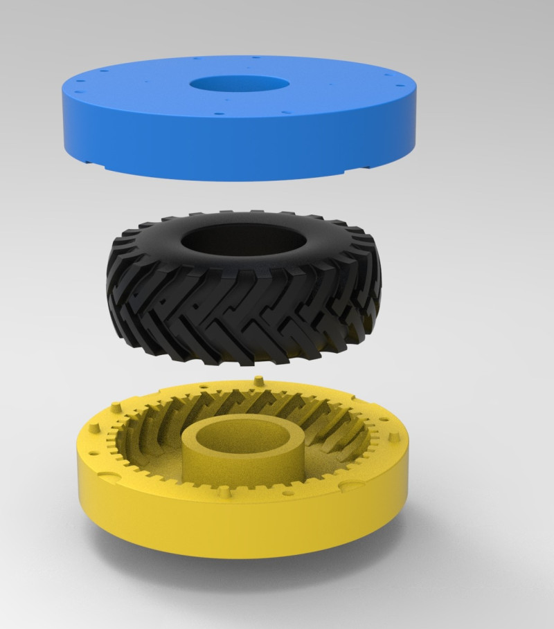 Mold for diecast Tractor tire 32 Scale 1 to 10 and 1 to 14 and 1 to 25 3D प्रिंट मॉडल .c4d .max .obj .3ds .fbx .stl .blend