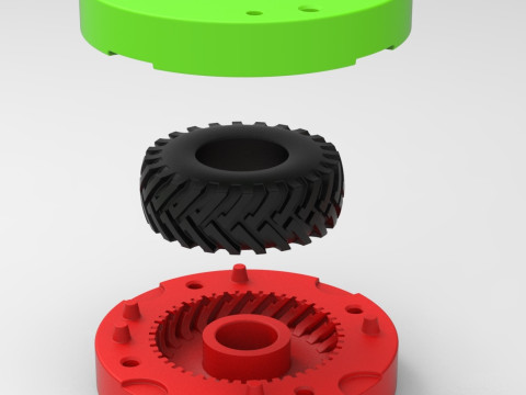 Mold for diecast Tractor tire 32 Scale 1 to 10 and 1 to 14 and 1 to 25 3D प्रिंट मॉडल