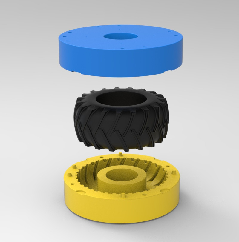 Mold for vintage pulling Tractor tire Scale 3D Print Model .c4d .max .obj .3ds .fbx .stl .blend