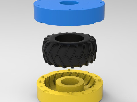 Mold for vintage pulling Tractor tire Scale 3D Print Model