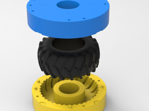 Mold for vintage pulling Tractor tire Scale 3D Print Model