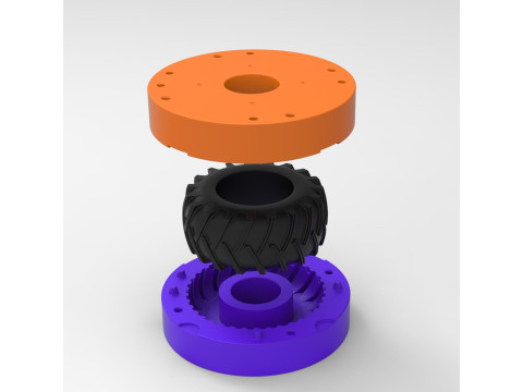 Mold for vintage pulling Tractor tire Scale 3D Print Model