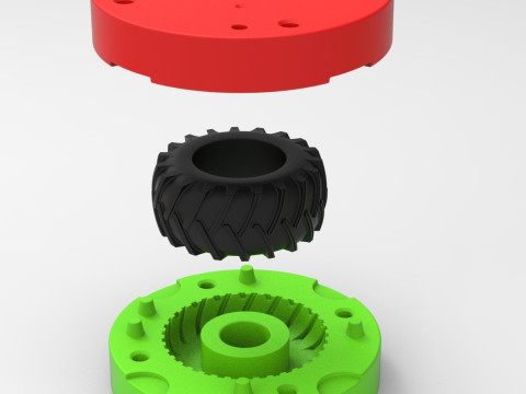 Mold for vintage pulling Tractor tire Scale 3D Print Model