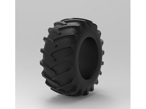 Mold for diecast of vintage pulling tractor Rear tire Scale Modello di stampa 3D