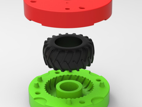 Mold for diecast of vintage pulling tractor Rear tire Scale Modello di stampa 3D