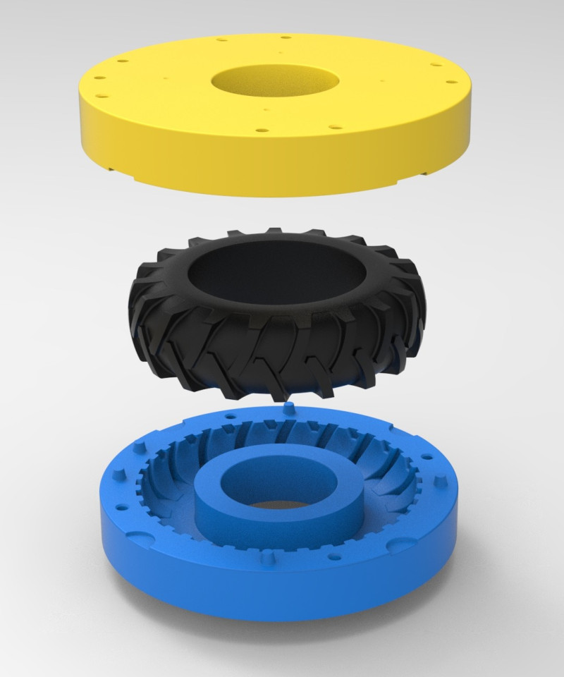 Mold for Tractor tire 40 Scale 3D Принт Модель .c4d .max .obj .3ds .fbx .stl .blend