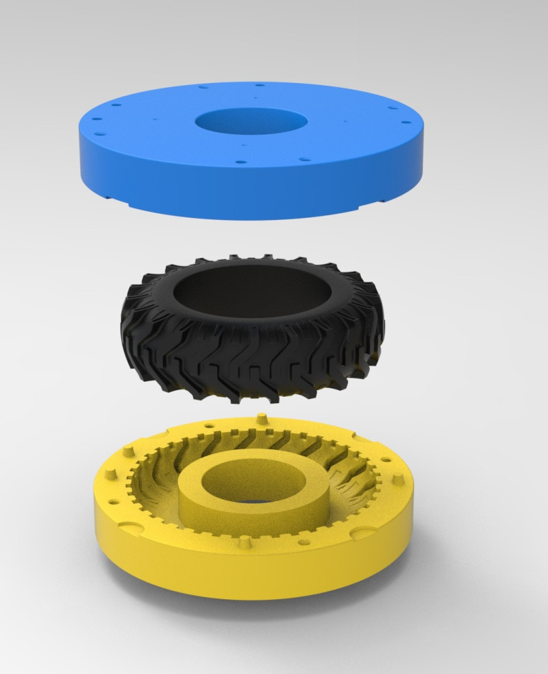 Mold for Tractor tire 41 Scale Model do druku 3D .c4d .max .obj .3ds .fbx .stl .blend