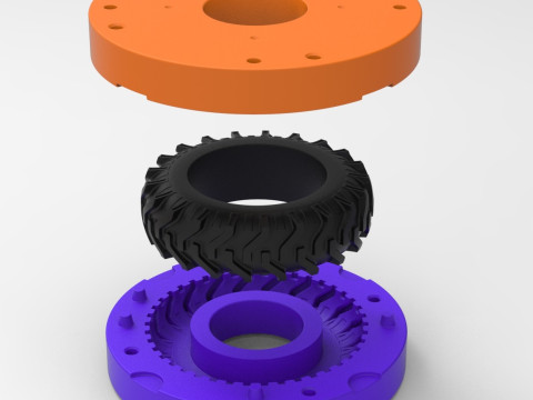 Mold for Tractor tire 41 Scale Model do druku 3D