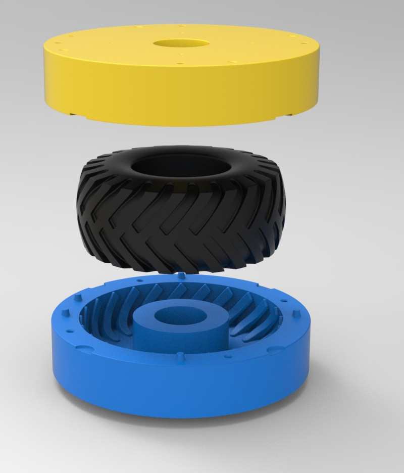 Mold for Tractor tire 42 Scale 3D Принт Модель .c4d .max .obj .3ds .fbx .stl .blend
