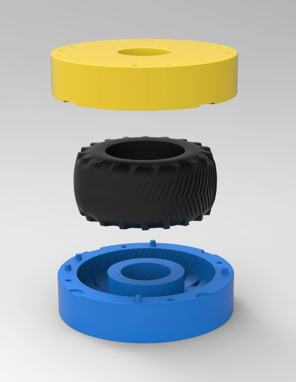 Mold for Tractor tire 43 Scale 3D Print Model .c4d .max .obj .3ds .fbx .stl .blend