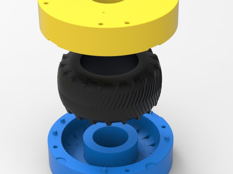 Mold for Tractor tire 43 Scale Model Cetak 3D
