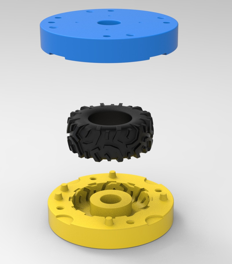 Mold for Tractor tire 44 Scale 3D Druckmodell .c4d .max .obj .3ds .fbx .stl .blend